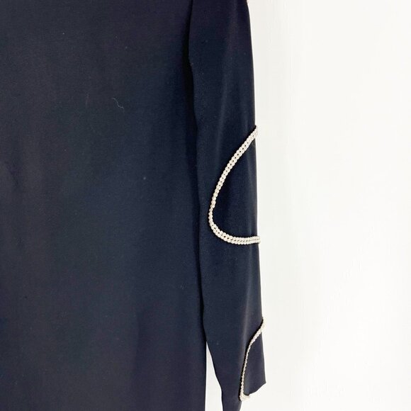 ✅ PIERRE BALMAIN Crystal Embellished BLACK Dress SIZE LARGE WEDDING FORMAL - Picture 2 of 8